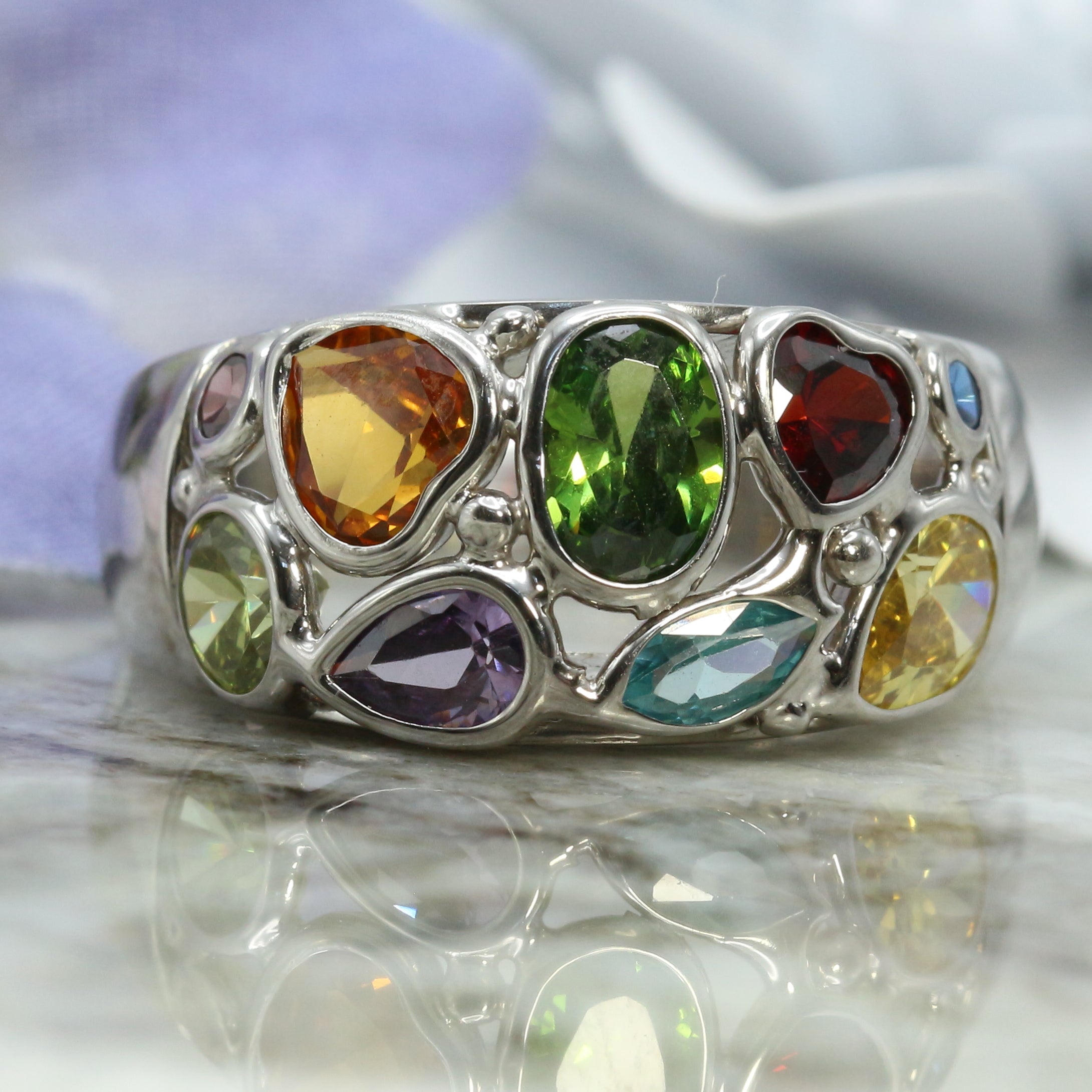 Color on sale stone rings