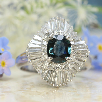 Sapphire & Diamond Ballerina Ring