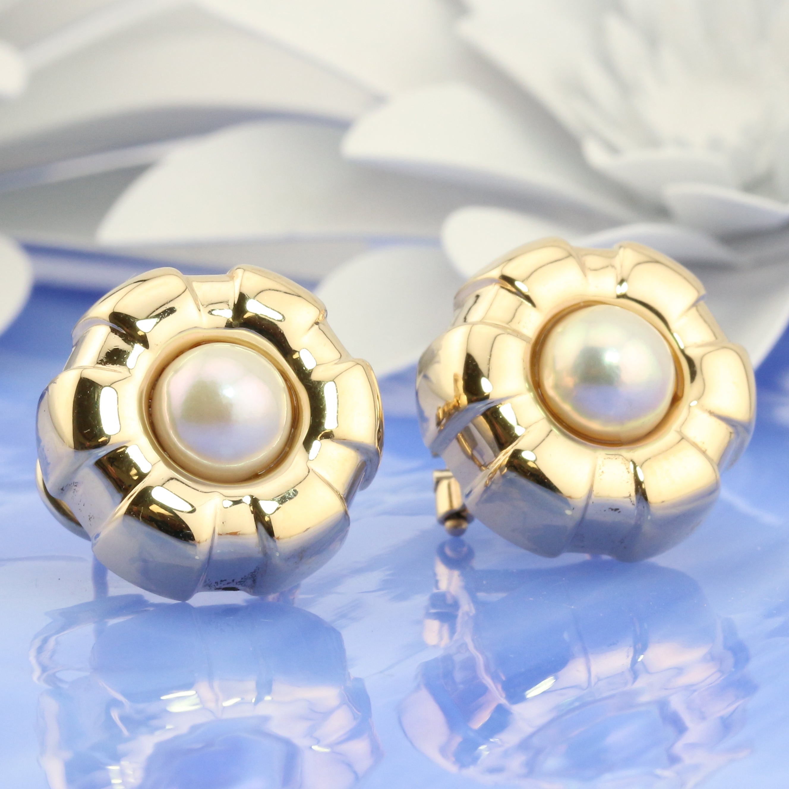 Pearl Omega Back Earrings Rutledge Jewellers