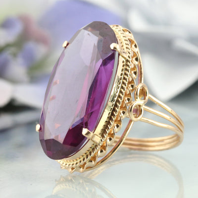 Large Oval Amethyst Ring