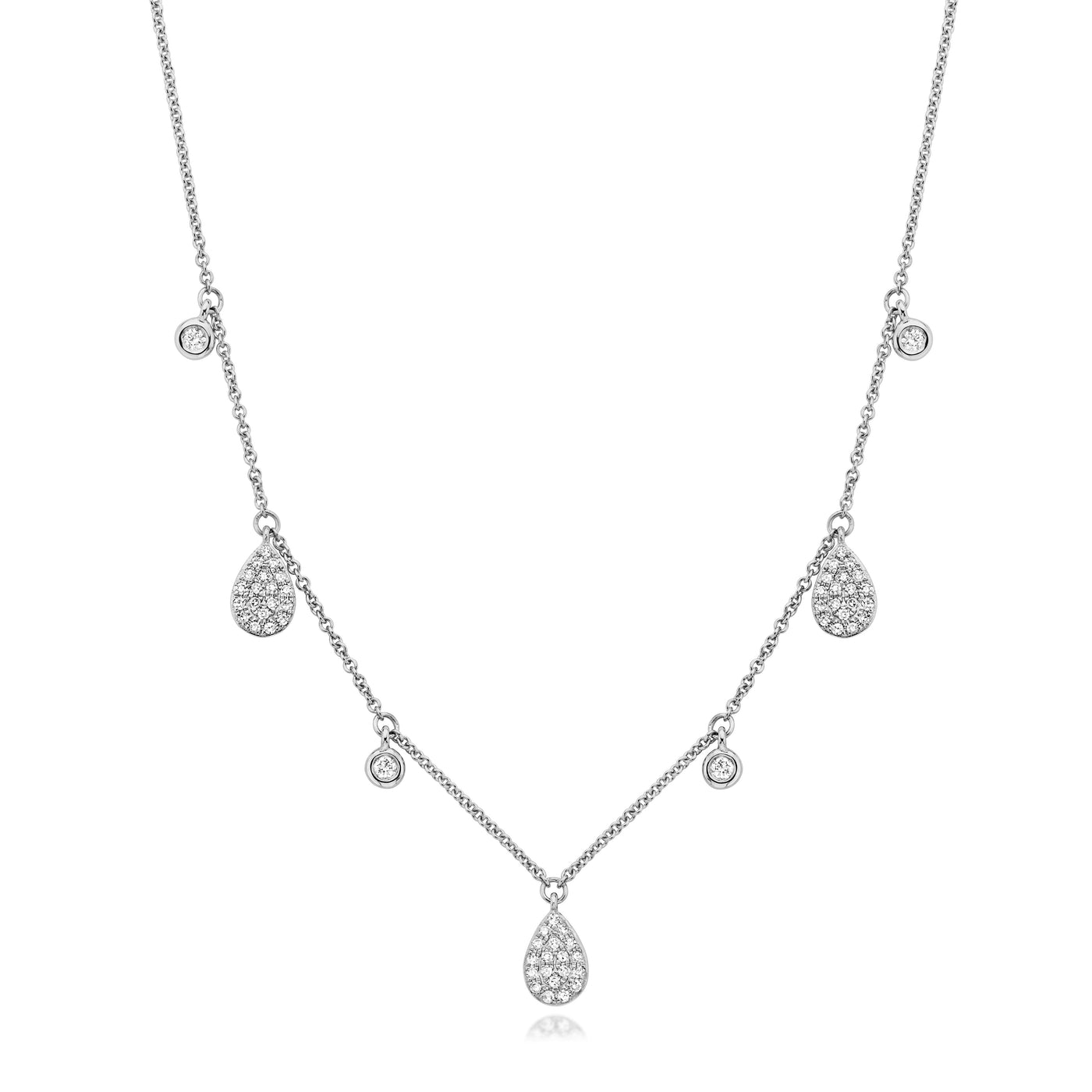 Pear Diamond Station Necklace - Miss Mimi