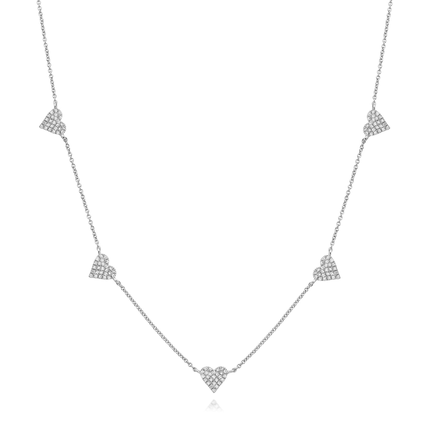 5 hearts diamond station necklace - Miss Mimi