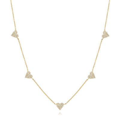 5 hearts diamond station necklace - Miss Mimi