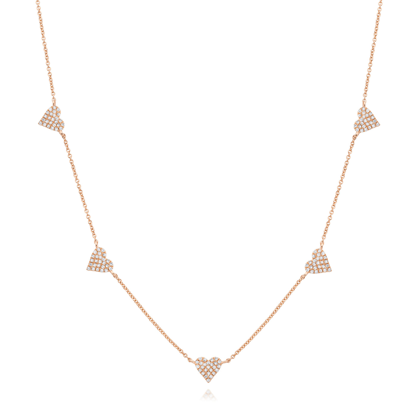 5 hearts diamond station necklace - Miss Mimi