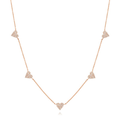 5 hearts diamond station necklace - Miss Mimi