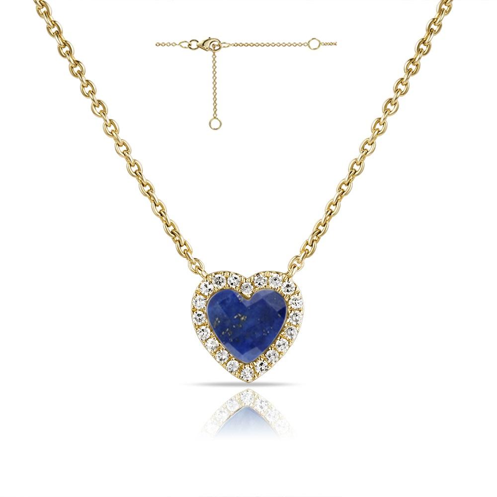 Lapis Agathe Heart Necklace (P) - Miss Mimi