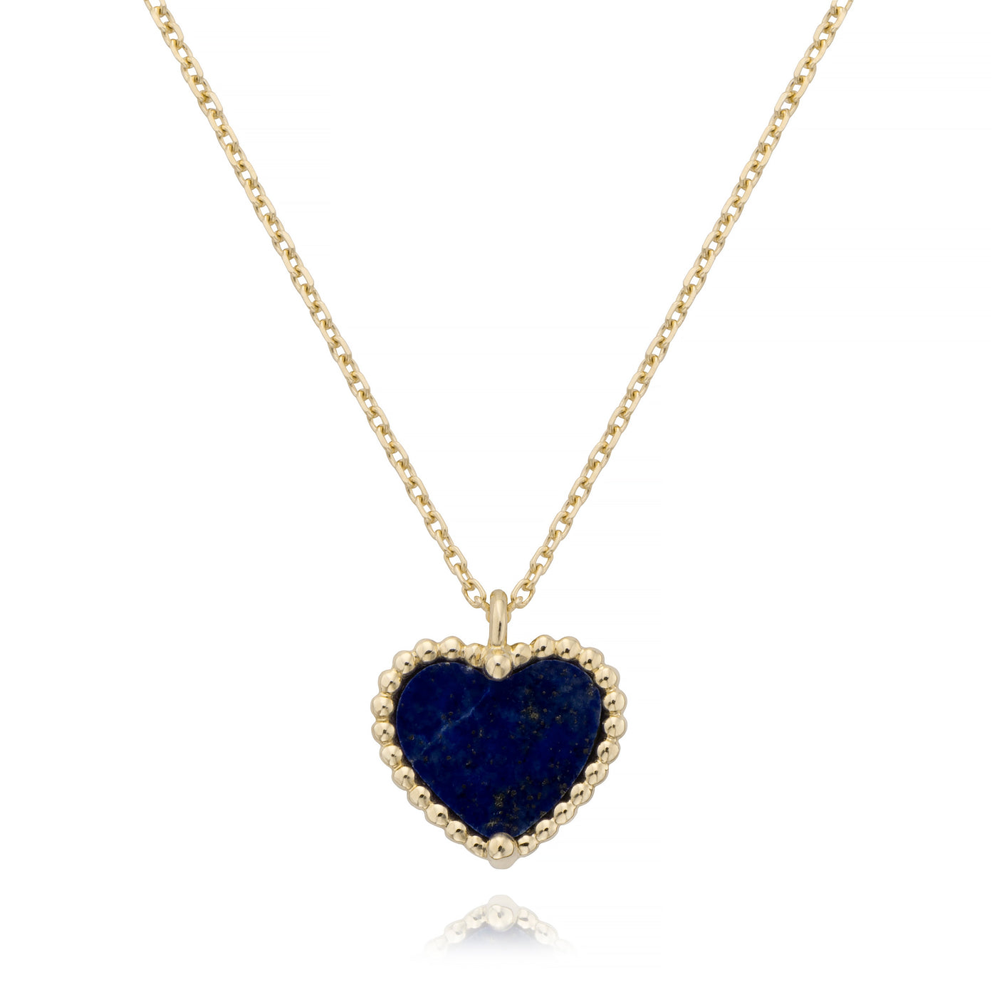 Beaded heart lapis necklace