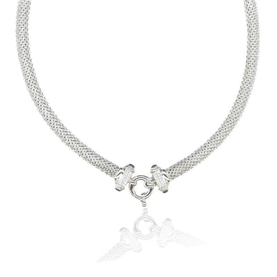 Mesh necklace with round buckle - Miss Mimi