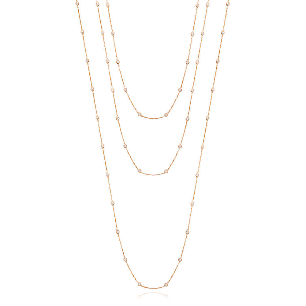 Diamond by the Yard Necklace in Rose