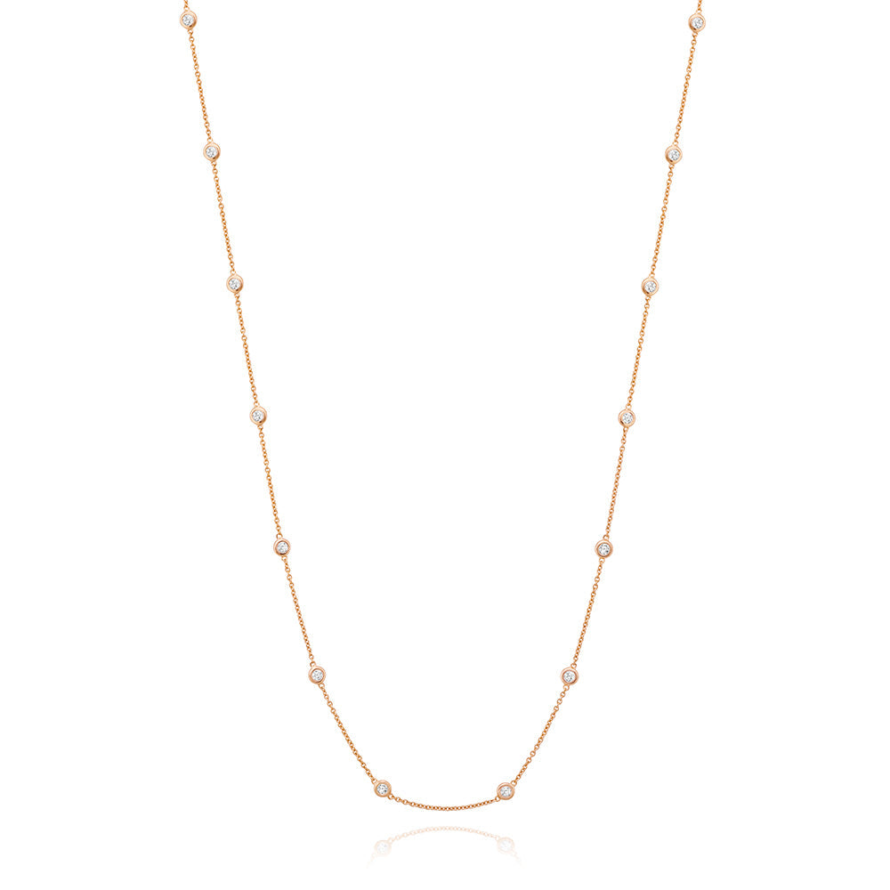 Diamond by the Yard Necklace in Rose