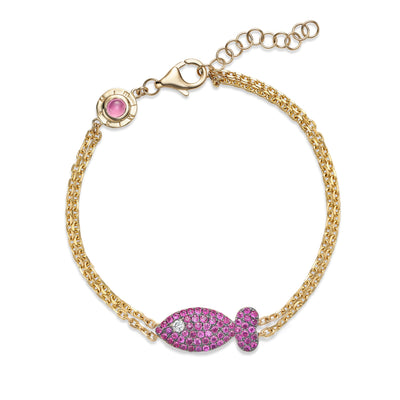 Pink Sapphire Fish - Large - Miss Mimi