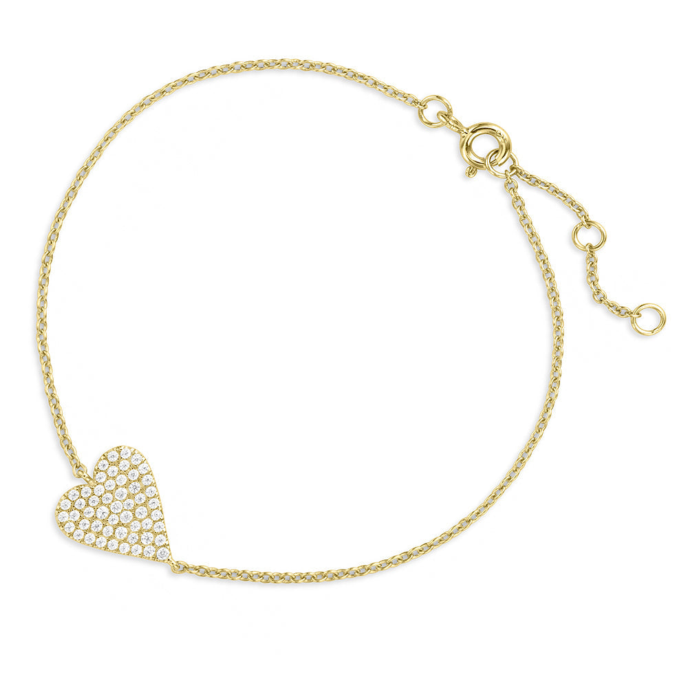 Sharp Heart Bracelet in Yellow