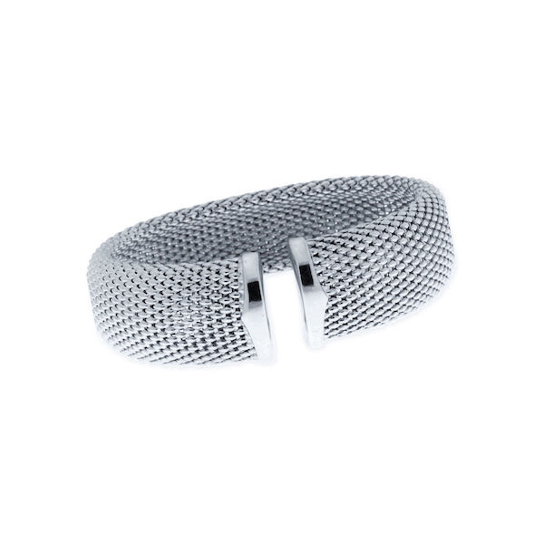 Mini Mesh Cuff Bracelet in White