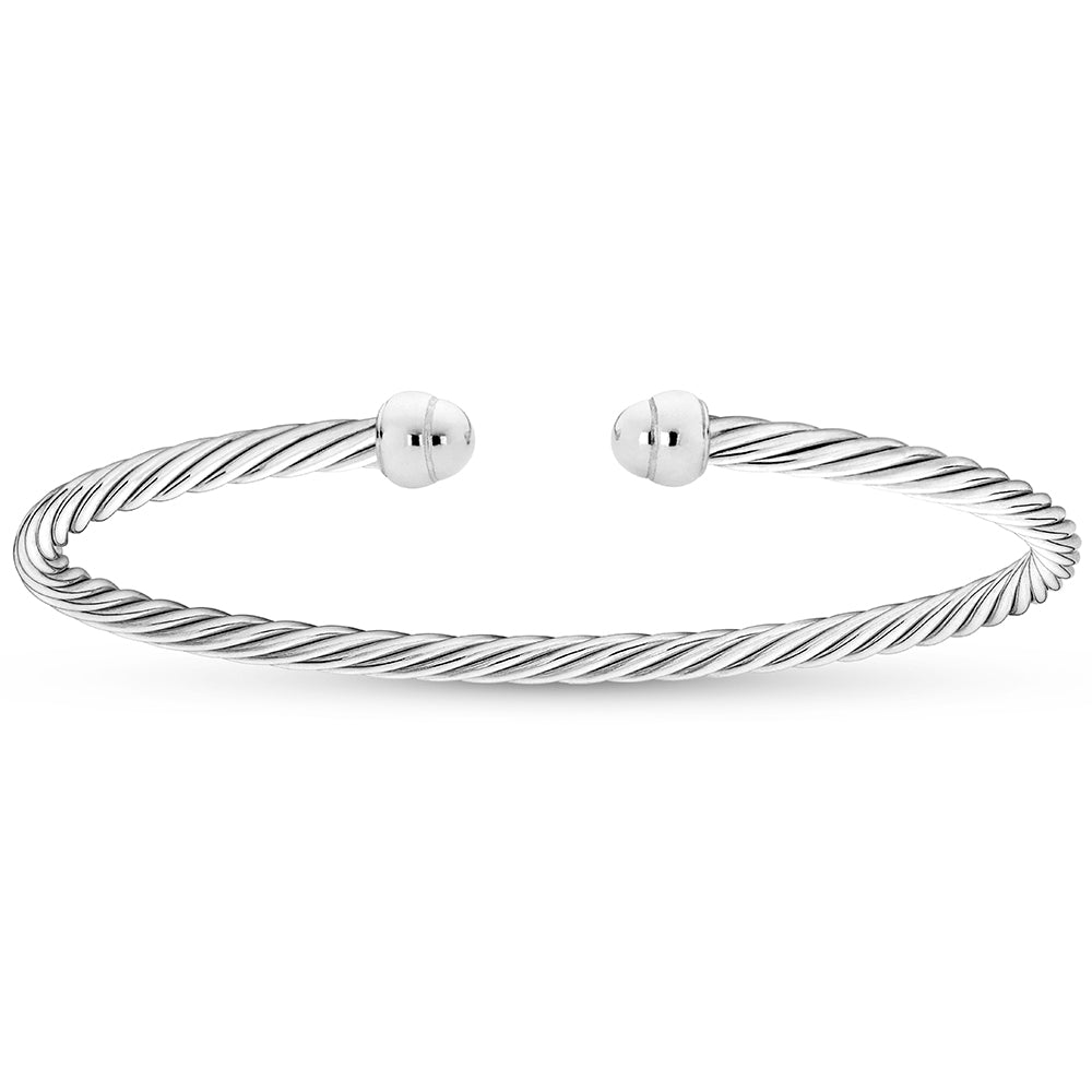 Classic Mini Twist Bangle in White