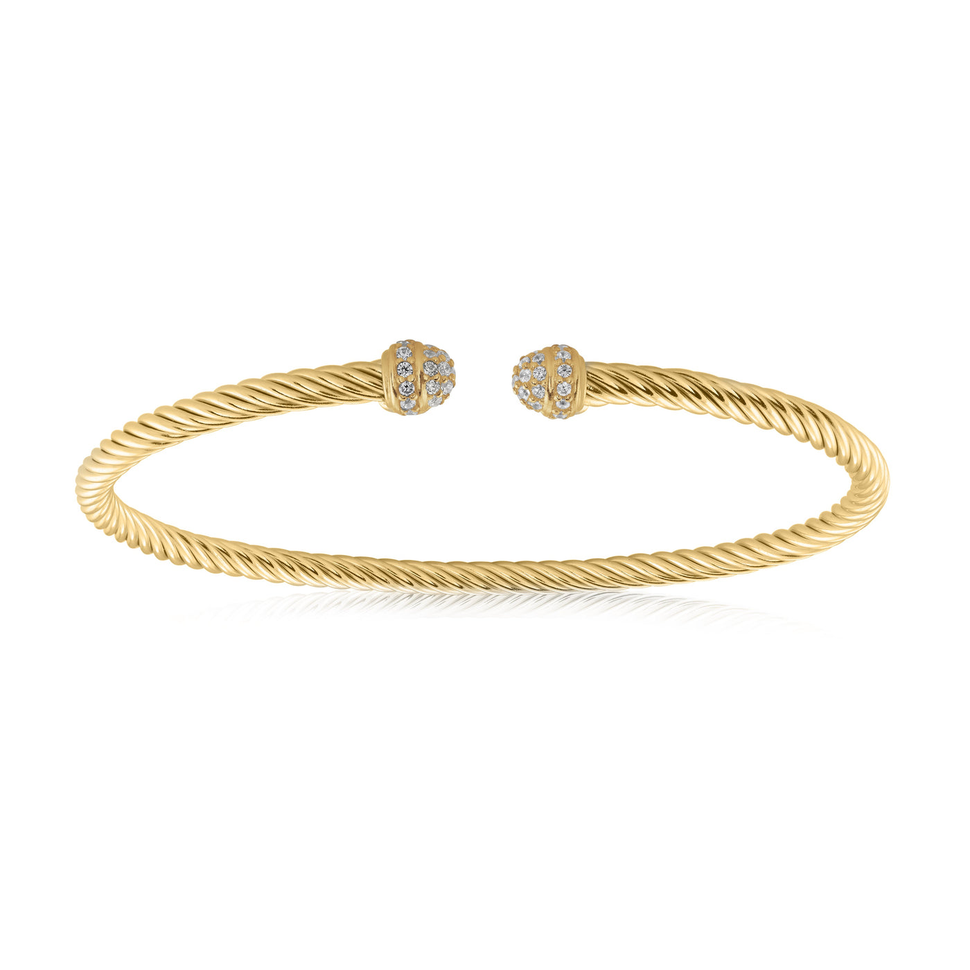 Pave Mini Twist Bangle in Yellow