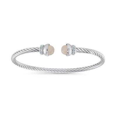 Moonstone Twist cable bangle - Miss Mimi