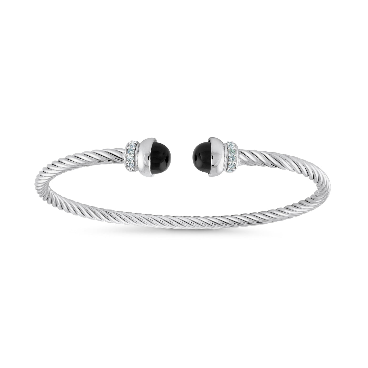 Black Onyx Twist cable bangle - Miss Mimi