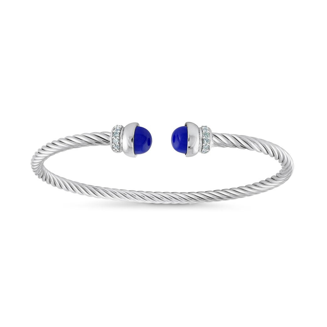 Lapis Twist cable bangle - Miss Mimi