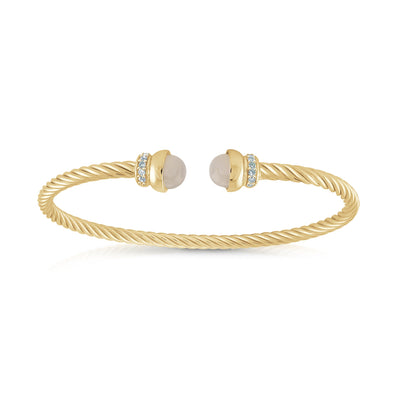 Moonstone Twist cable bangle - Miss Mimi