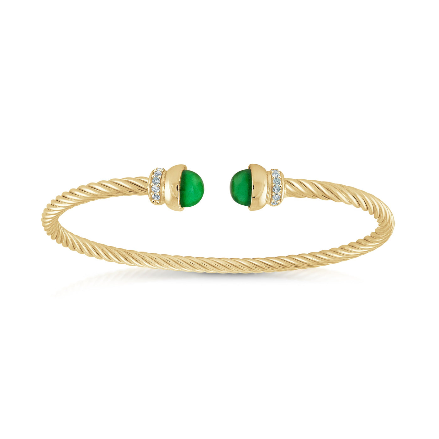 Green Emerald Twist cable bangle - Miss Mimi