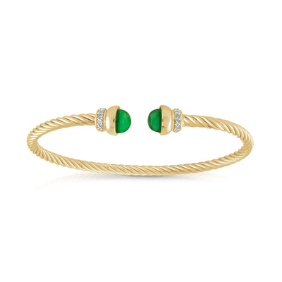 Green Emerald Twist cable bangle - Miss Mimi