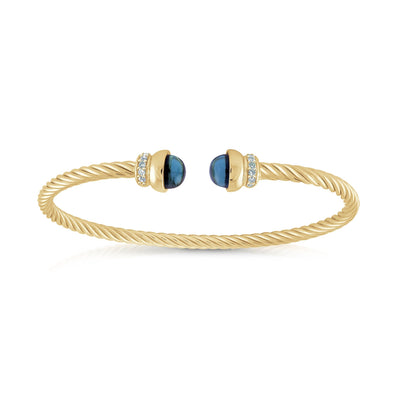 London Blue Twist cable bangle - Miss Mimi