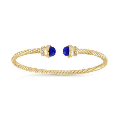 Lapis Twist cable bangle - Miss Mimi