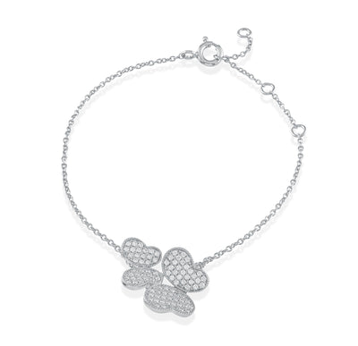 Double Butterfly Bracelet in White