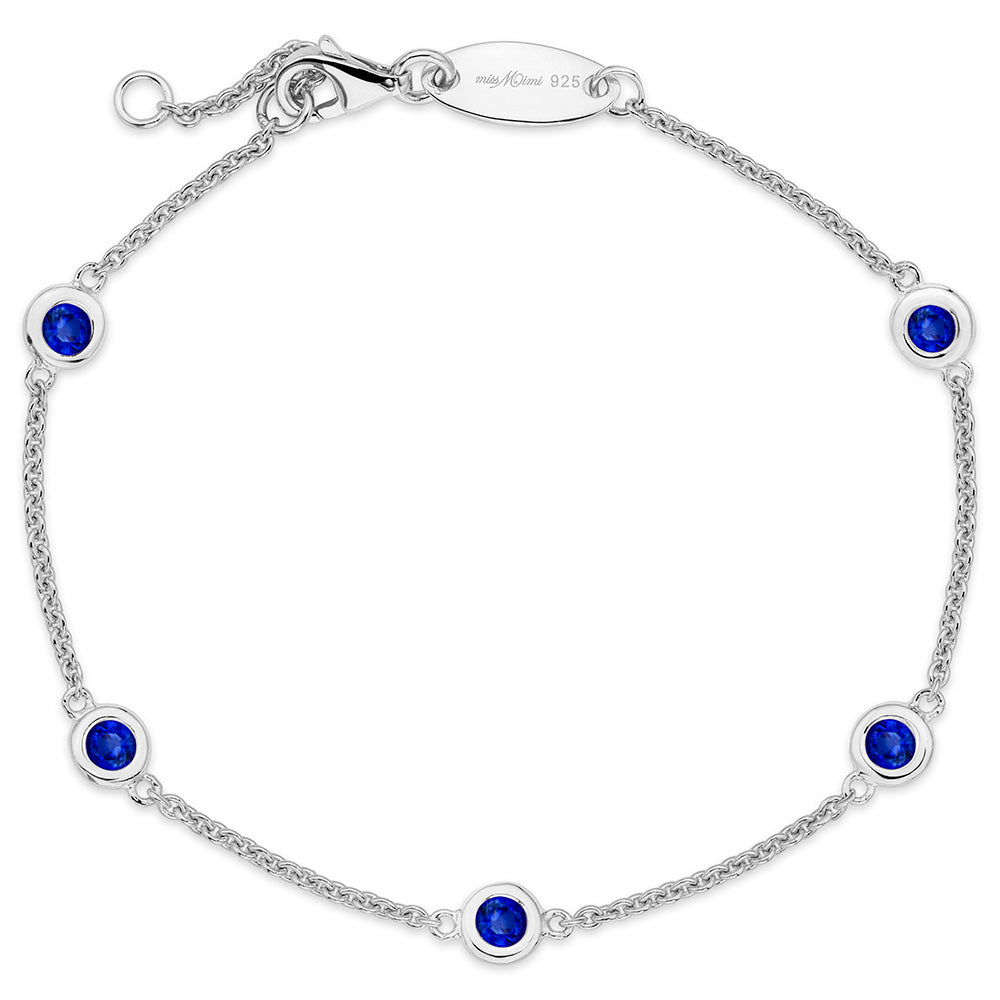 Diamond by the Yard Bracelet in White, Blue Stones