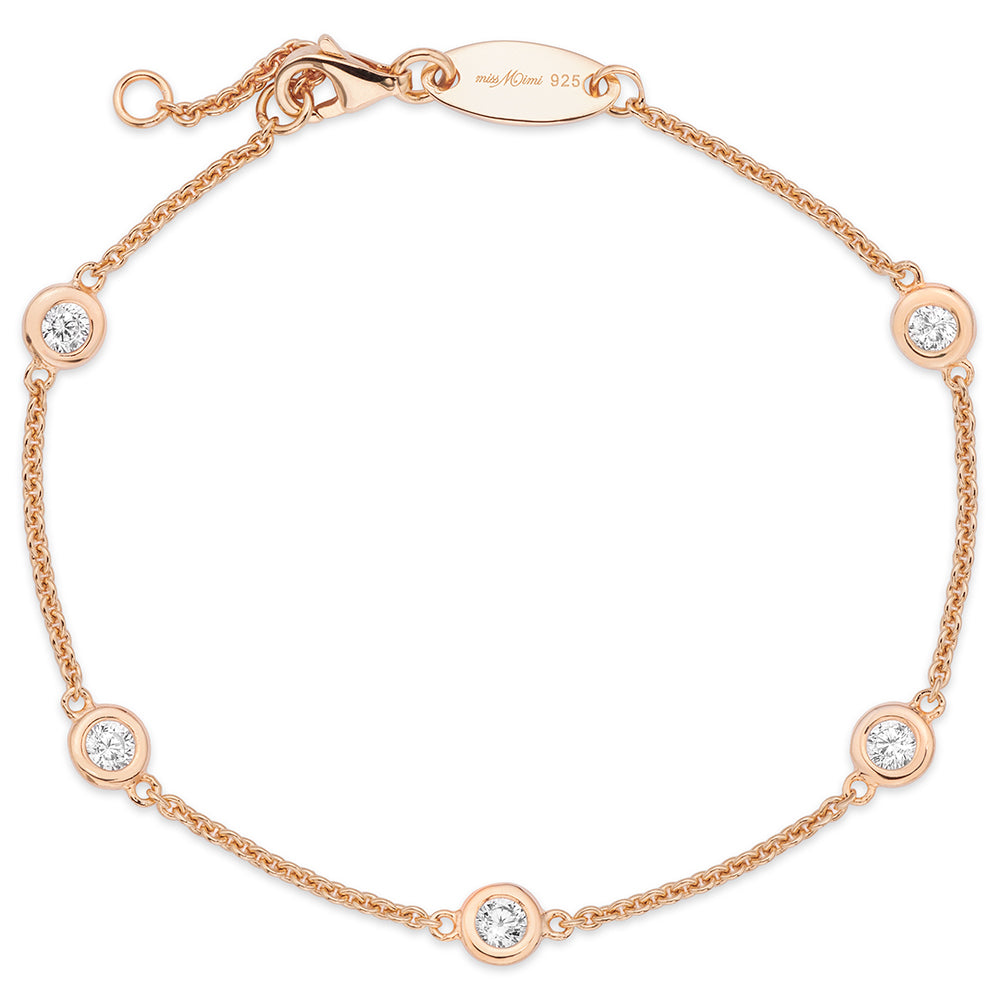 Diamond by the Yard Bracelet in Rose