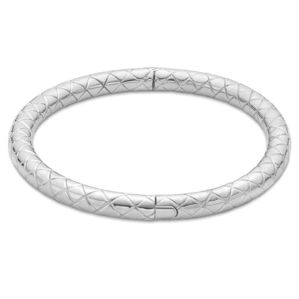 Fine Quilted Bracelet in White