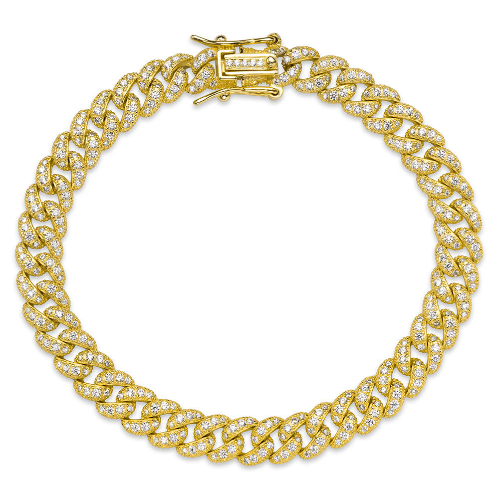 Fancy Cuban Link Bracelet in Yellow