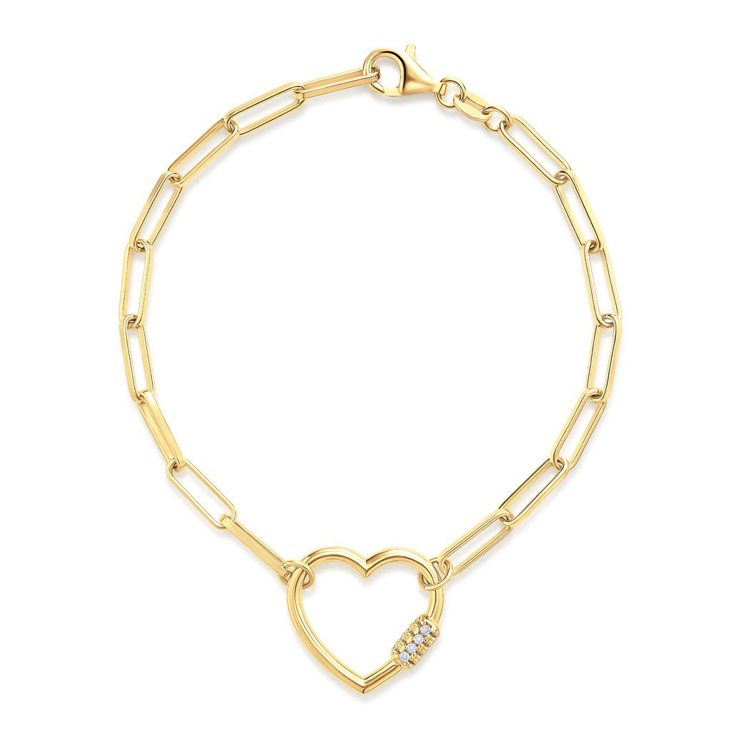 Heart paper clip link bracelet - Miss Mimi