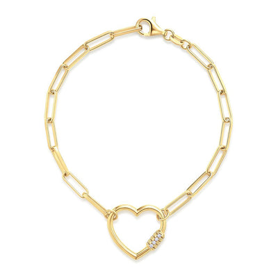 Heart paper clip link bracelet - Miss Mimi