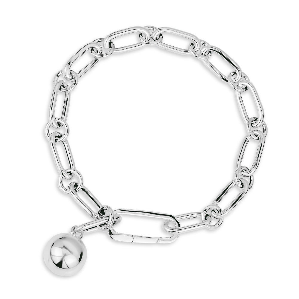 Tube Paperclip Ball Bracelet in White