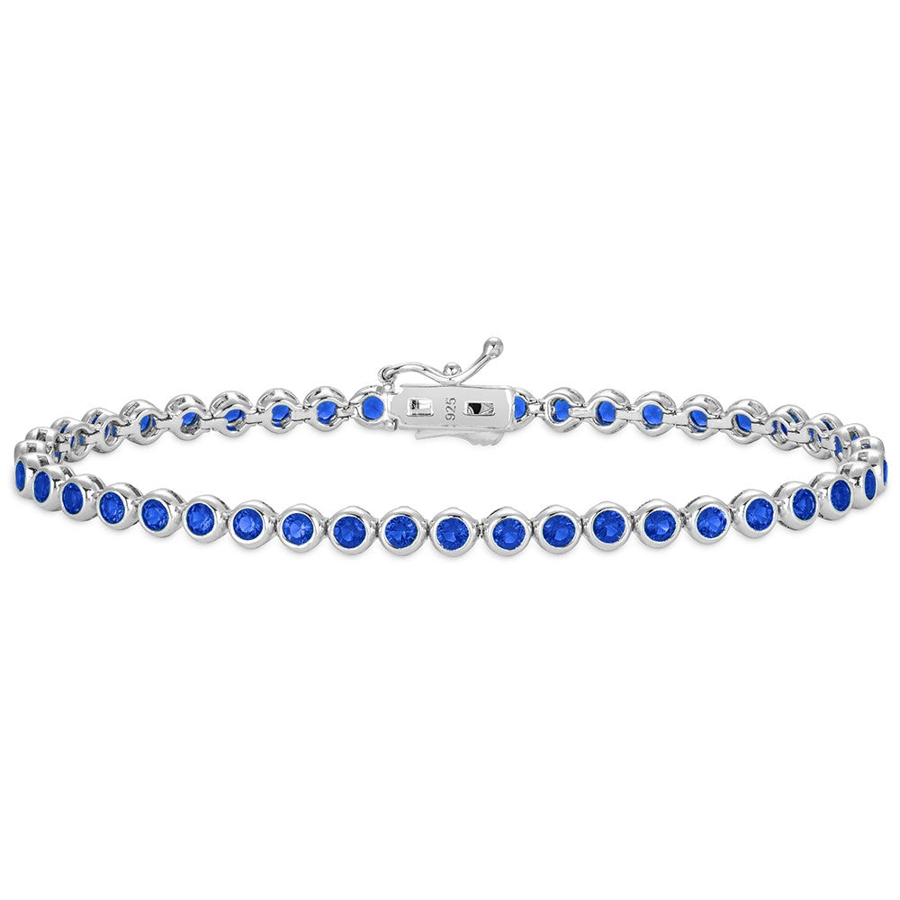 2.5mm Blue Bezel Bracelet in White