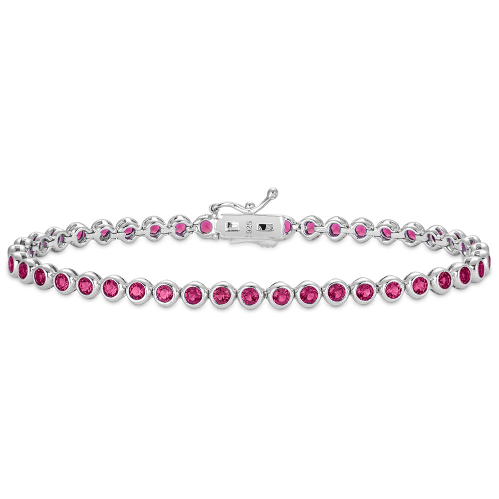 2.5mm Red Bezel Bracelet in White