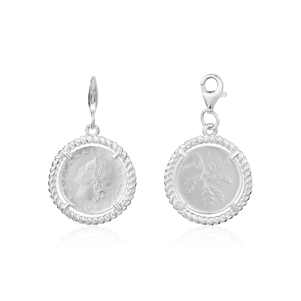 20 Lira Coin Charm in White