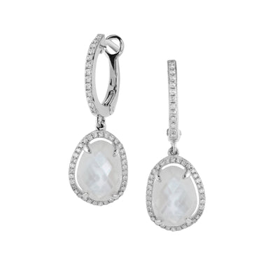 Asymmetric white topaz drop - Miss Mimi