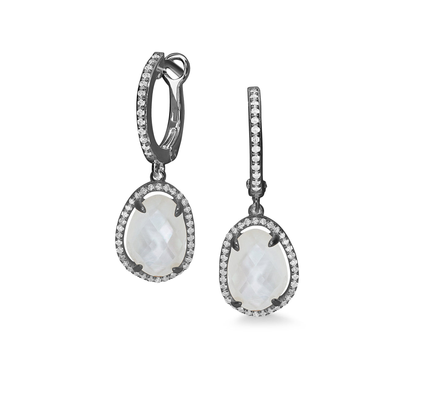 Asymmetric white topaz drop - Miss Mimi