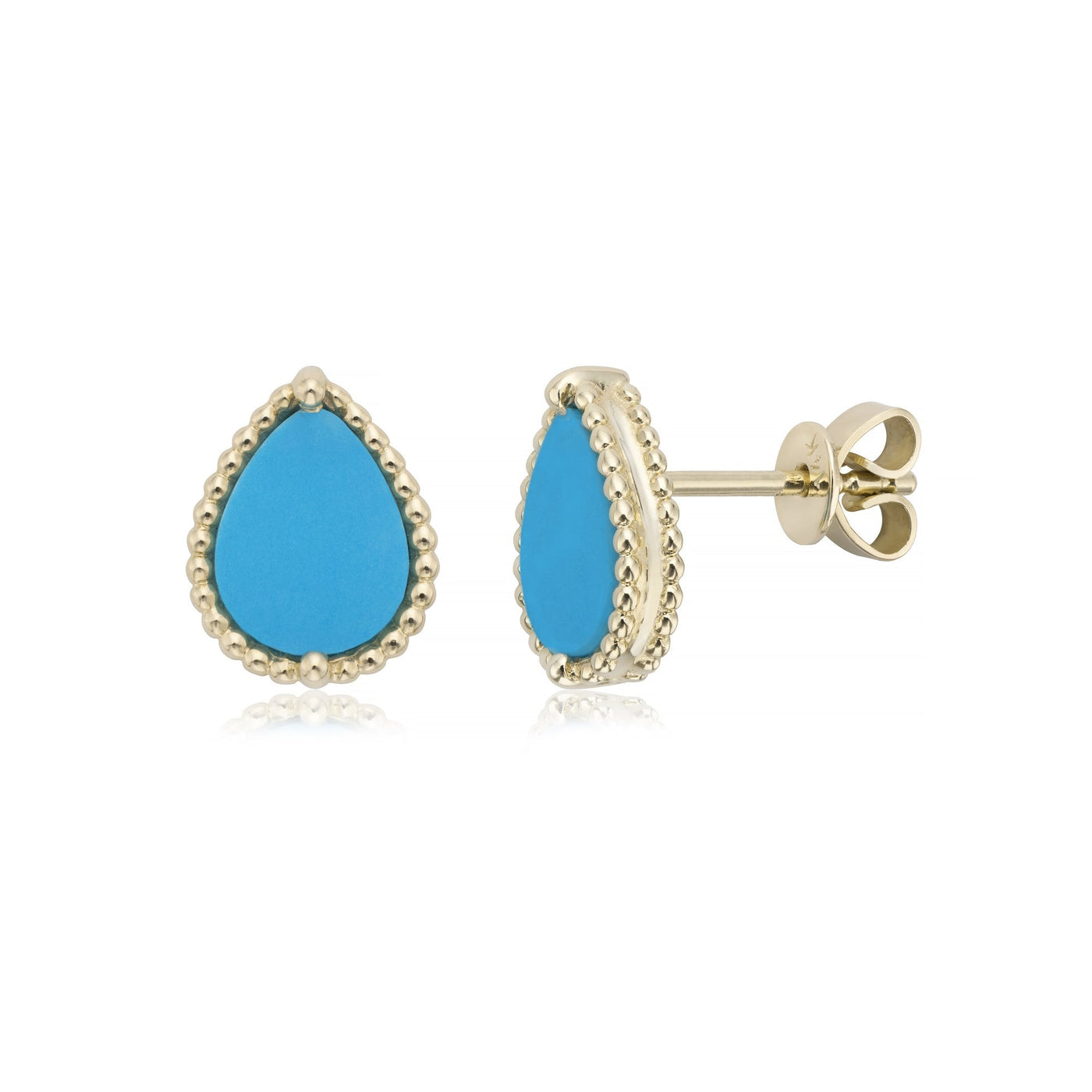 Beaded pear turquoise earrings