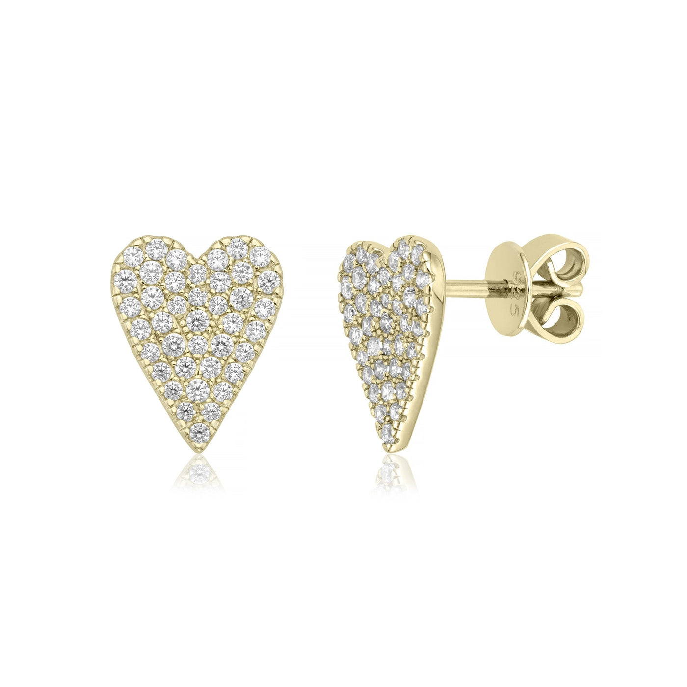 Sharp Heart Earrings in Yellow