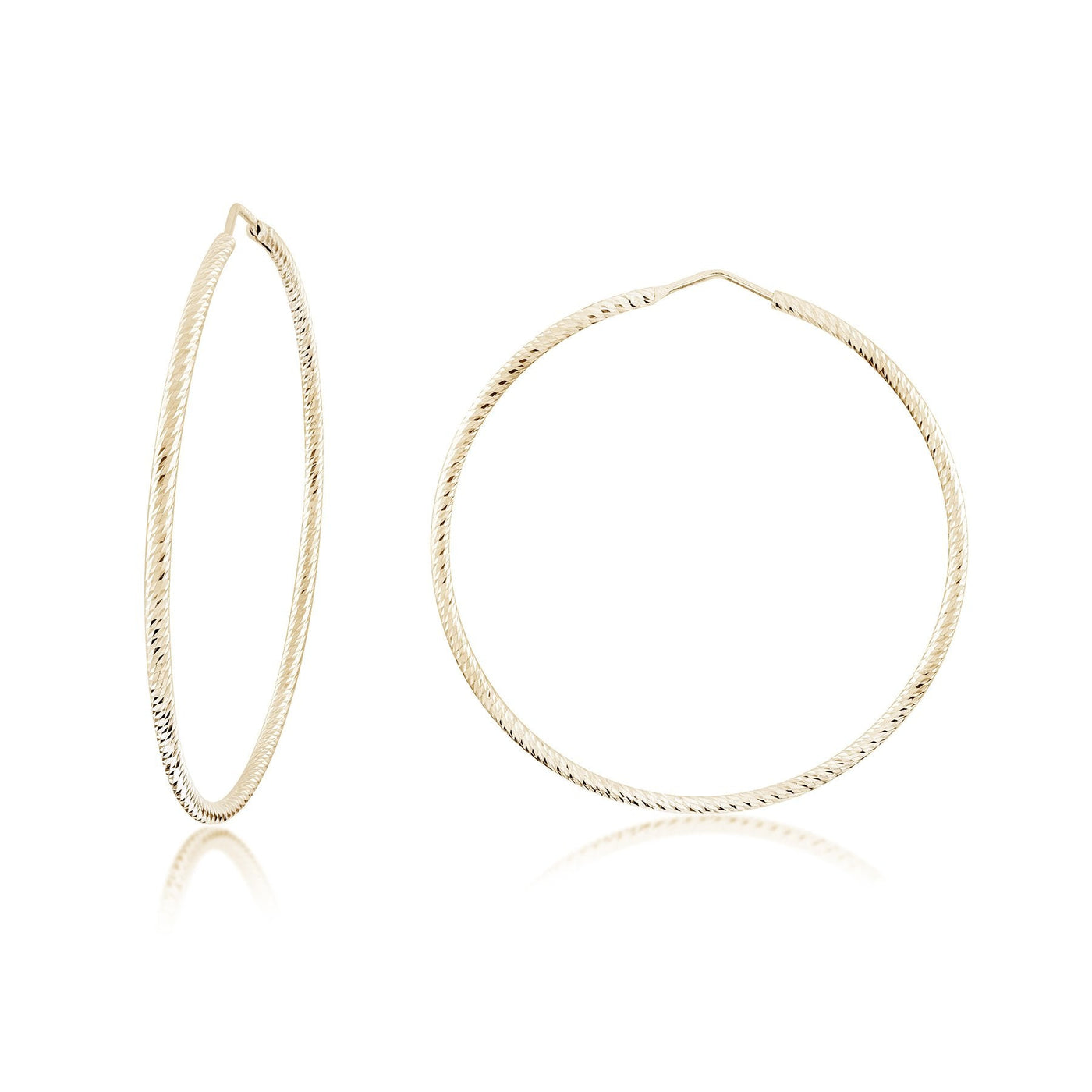 Large diamond cut hoop - Miss Mimi