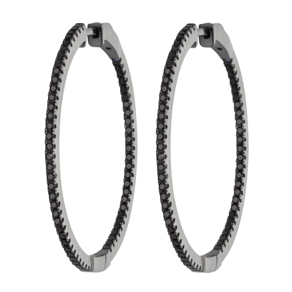 Large Inside Out Hoop in Black