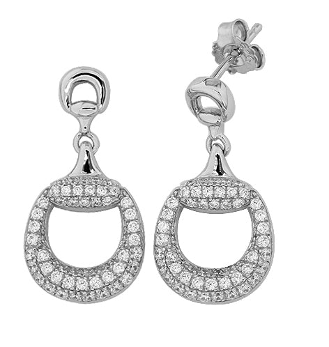 Equestrian Drop Earrings in White