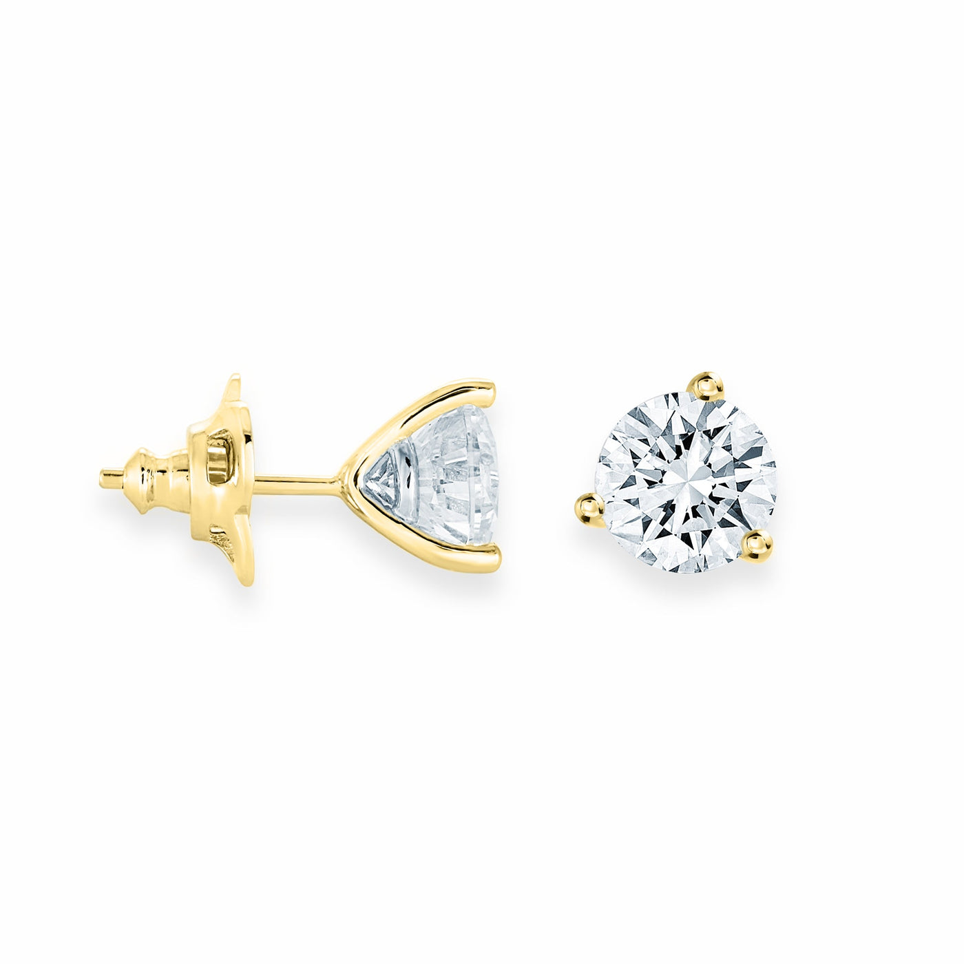 1CT Martini Studs in Yellow