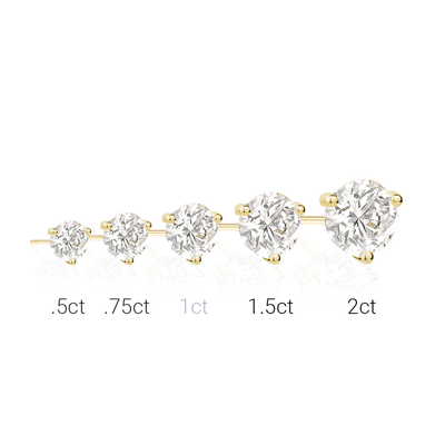 1CT Martini Studs in Yellow