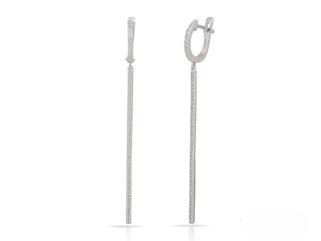 Bar Drop Earrings in White