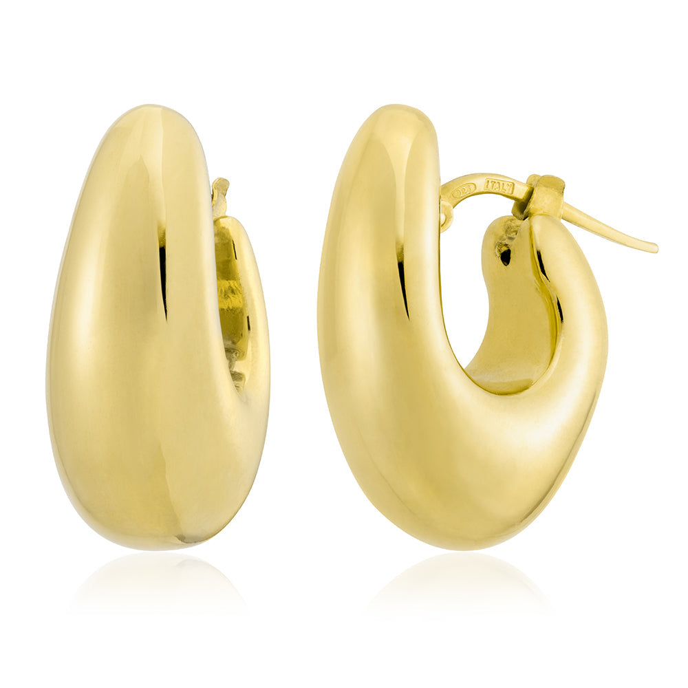 Moon Hoop Earrings in Yellow