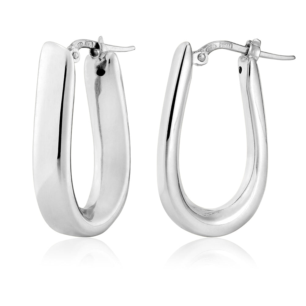 Equestrian Hoop Earrings in White